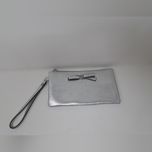 Nine West  Women's Wristlet Silver Shiny Bowtie - Picture 2 of 10
